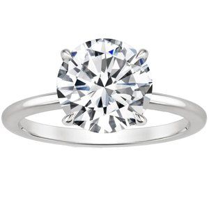 5-Carat Round Solitaire Engagement Ring 14K White Gold GRA Certified Moissanite